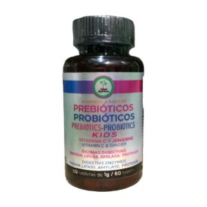 COMPRIMIDOS PREBIOTICOS, PROBIOTICOS, VITAMINA C Y JENGIBRE (KIDS) C/60